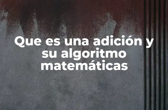 Que es una Adición y Su Algoritmo Matemáticas