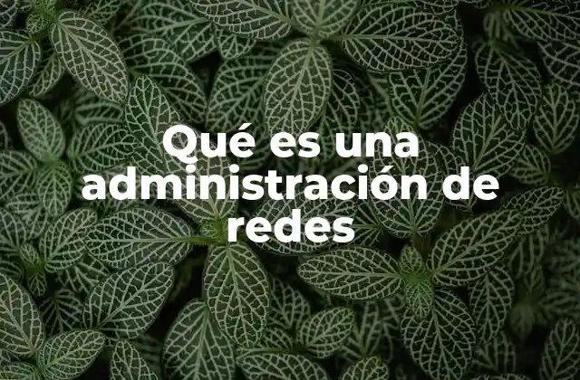 Qué es una Administración de Redes