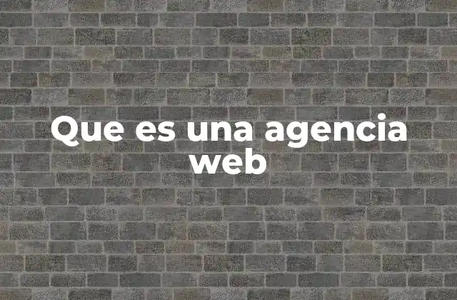 Que es una Agencia Web