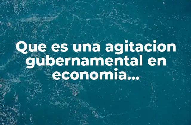 Que es una Agitacion Gubernamental en Economia Internacional