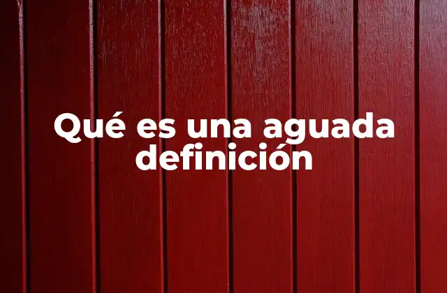 Qué es una Aguada Definición