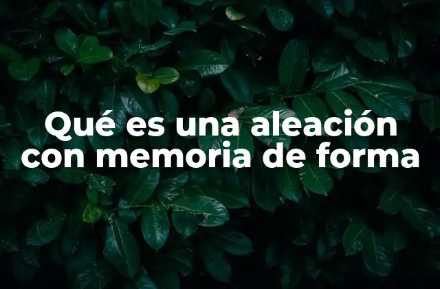 Qué es una Aleación con Memoria de Forma