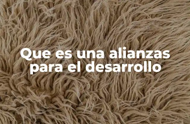 Que es una Alianzas para el Desarrollo