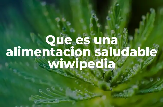 Que es una Alimentacion Saludable Wiwipedia