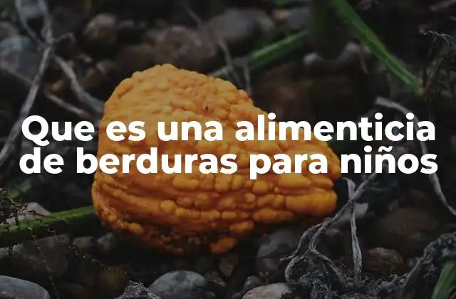 Que es una Alimenticia de Berduras para Niños