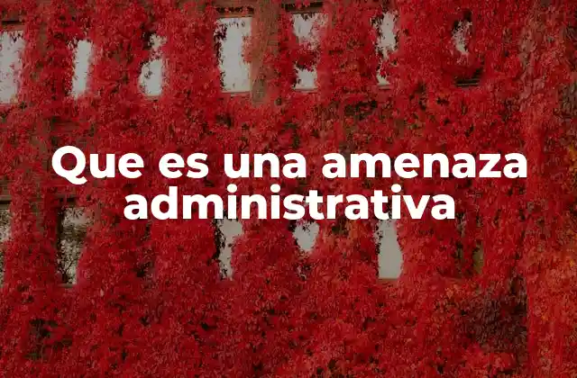 Que es una Amenaza Administrativa