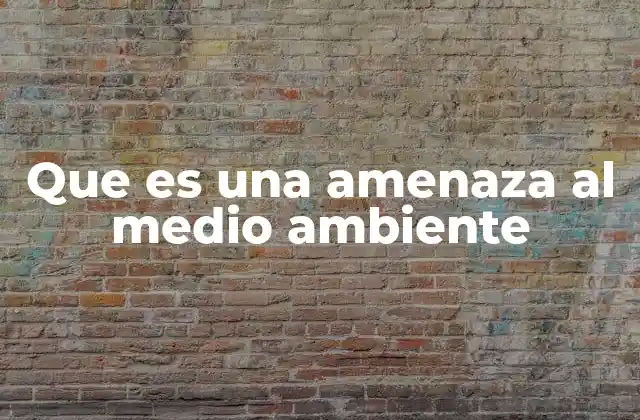 Que es una Amenaza Al Medio Ambiente