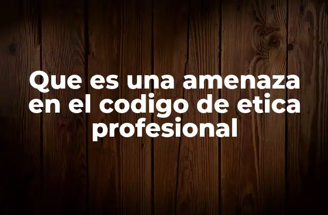 Que es una Amenaza en el Codigo de Etica Profesional