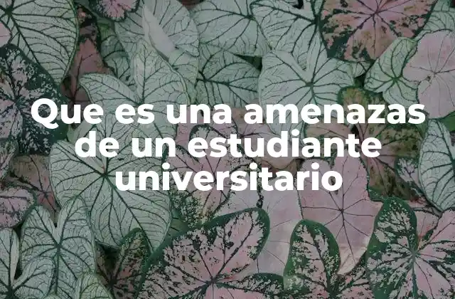 Que es una Amenazas de un Estudiante Universitario