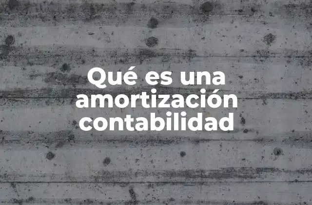 Qué es una Amortización Contabilidad