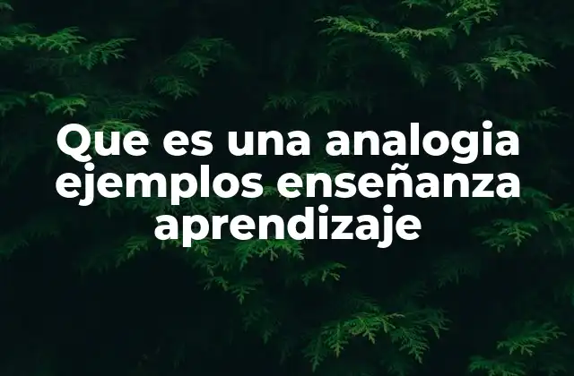 Que es una Analogia Ejemplos Enseñanza Aprendizaje