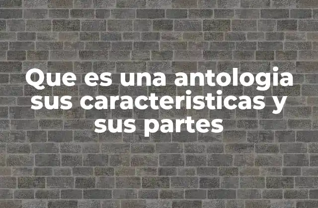 Que es una Antologia Sus Caracteristicas y Sus Partes
