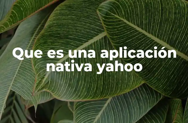 Que es una Aplicación Nativa Yahoo