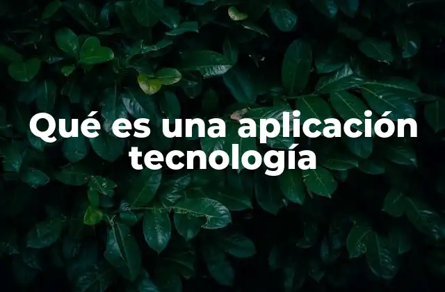 Qué es una Aplicación Tecnología