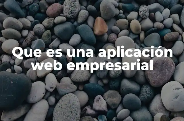 Que es una Aplicación Web Empresarial