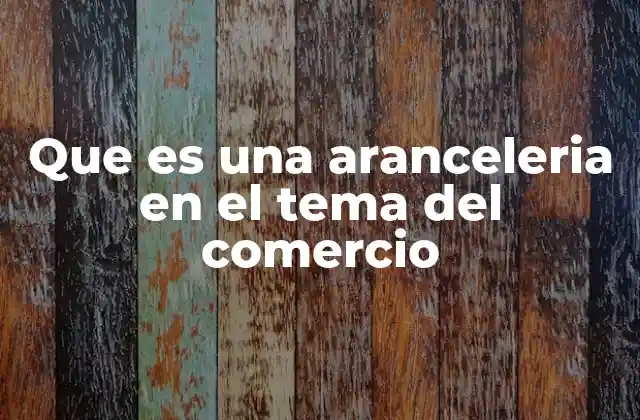 Que es una Aranceleria en el Tema Del Comercio