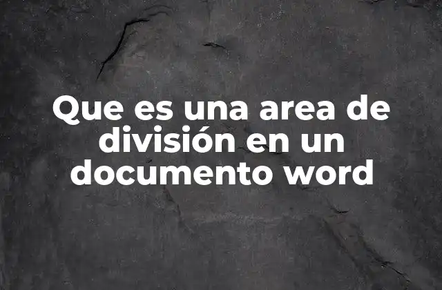 Que es una Area de División en un Documento Word