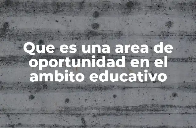 Que es una Area de Oportunidad en el Ambito Educativo