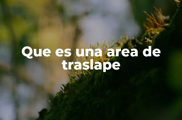 Que es una Area de Traslape