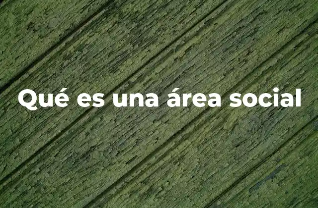 Qué es una Área Social