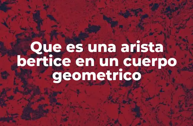 Que es una Arista Bertice en un Cuerpo Geometrico