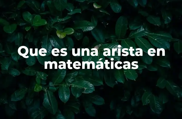 Que es una Arista en Matemáticas