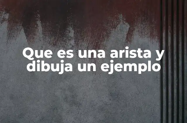 Que es una Arista y Dibuja un Ejemplo