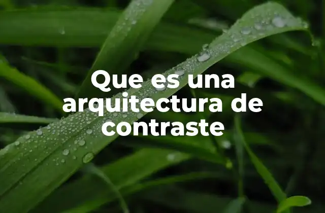 Que es una Arquitectura de Contraste