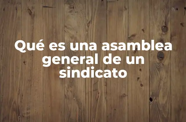 Qué es una Asamblea General de un Sindicato