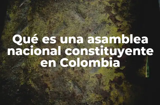 Qué es una Asamblea Nacional Constituyente en Colombia