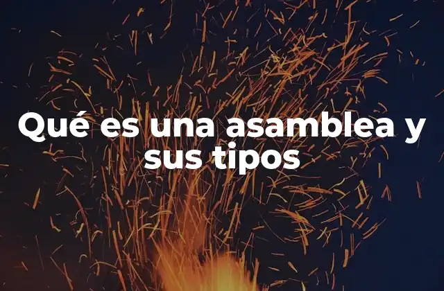 Qué es una Asamblea y Sus Tipos