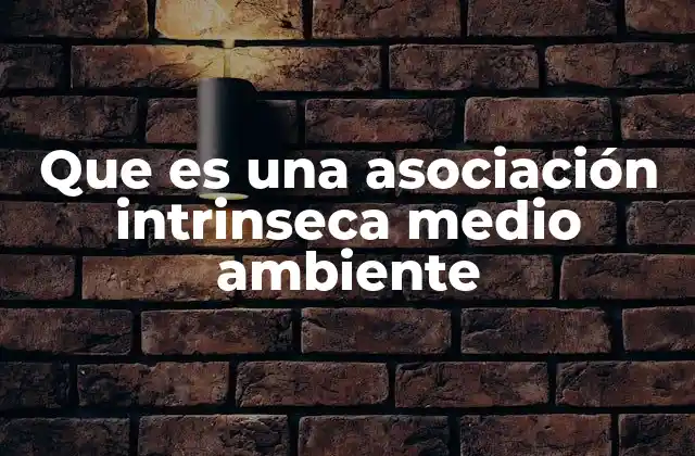 Que es una Asociación Intrinseca Medio Ambiente