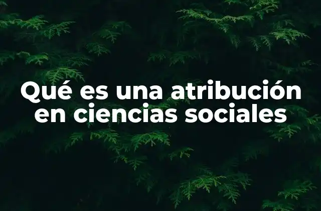 Qué es una Atribución en Ciencias Sociales