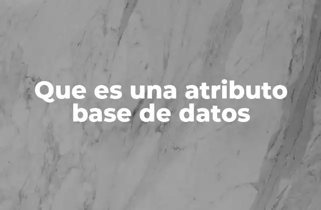 Que es una Atributo Base de Datos