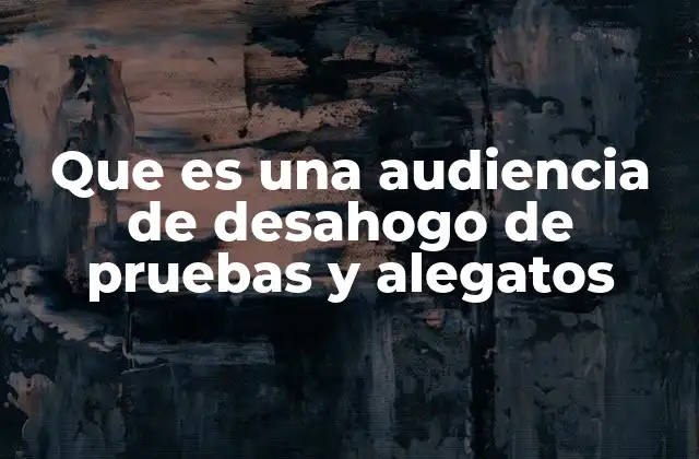 Que es una Audiencia de Desahogo de Pruebas y Alegatos