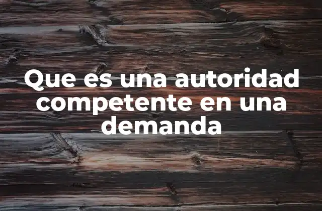 Que es una Autoridad Competente en una Demanda