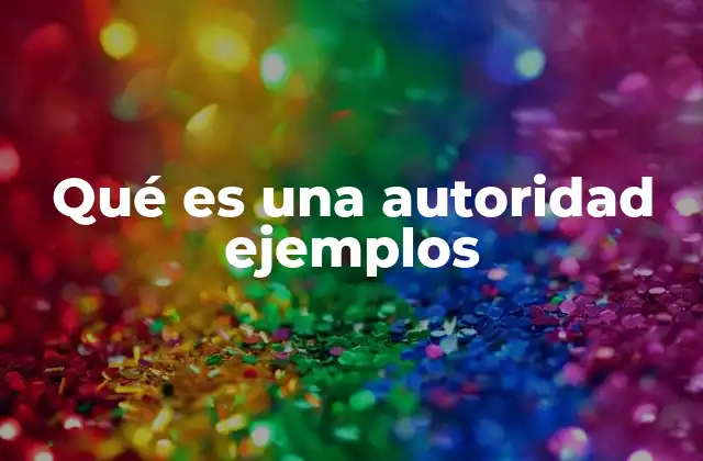 Qué es una Autoridad Ejemplos