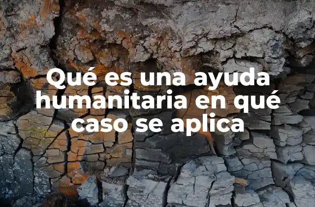 Qué es una Ayuda Humanitaria en Qué Caso Se Aplica