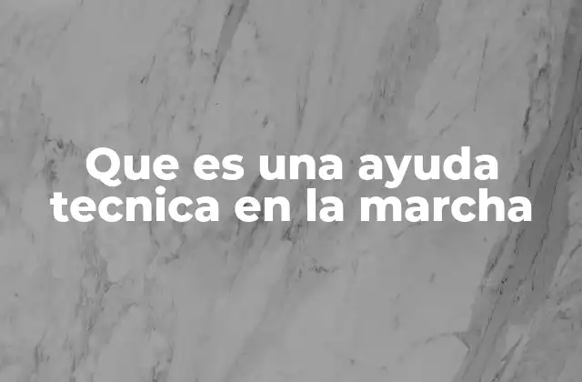 Que es una Ayuda Tecnica en la Marcha