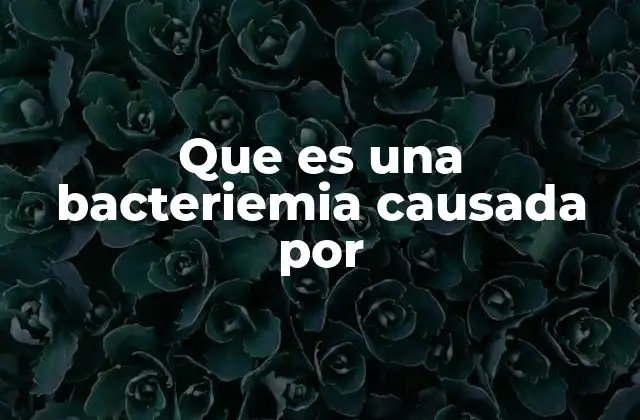 Que es una Bacteriemia Causada por