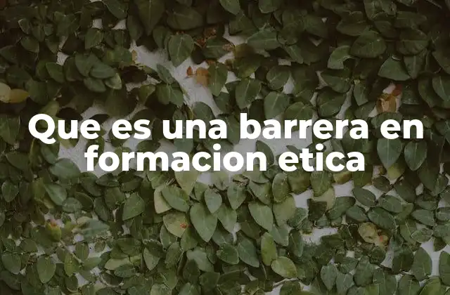 Que es una Barrera en Formacion Etica