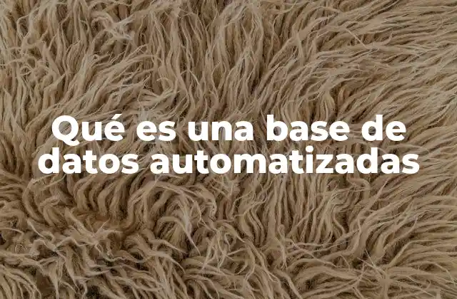 Qué es una Base de Datos Automatizadas