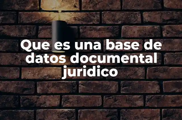 Que es una Base de Datos Documental Juridico