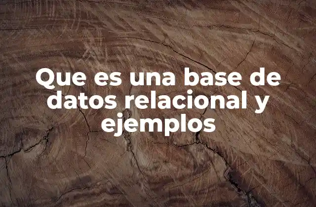 Que es una Base de Datos Relacional y Ejemplos