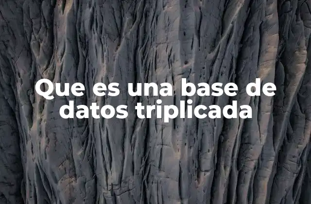 Que es una Base de Datos Triplicada
