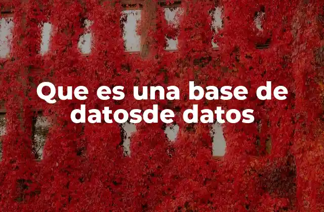Que es una Base de Datosde Datos