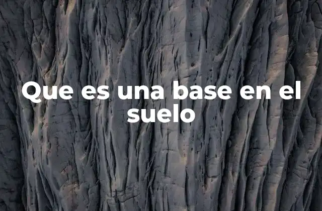 Que es una Base en el Suelo