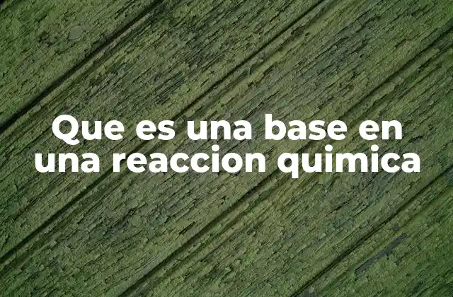 Que es una Base en una Reaccion Quimica