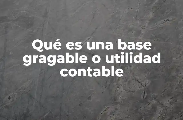 Qué es una Base Gragable o Utilidad Contable