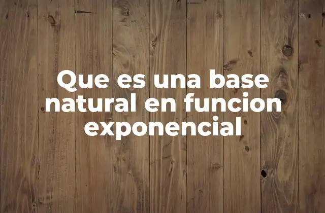 Que es una Base Natural en Funcion Exponencial